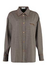 Long sleeve wool blend shirt